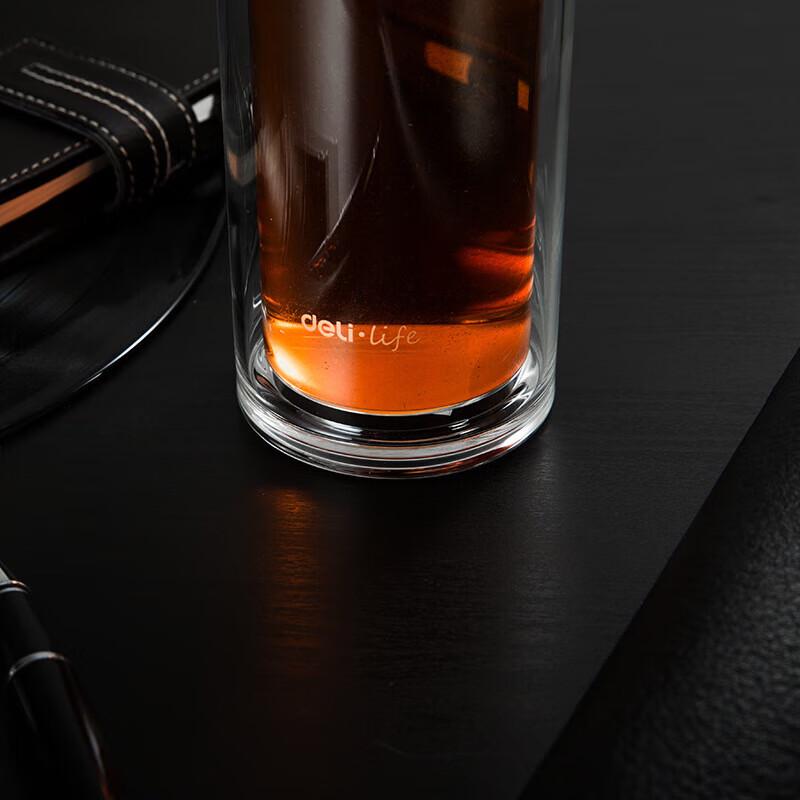 Deli 8977 Double-Layer Glass Cup