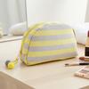 Stylish Fringed Stripe Cosmetic Bag Nylon Bridesmaid Holiday Essentials Pouch with Cute Color Ball Gift for Family & Friends
