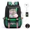 Cute LABUBU cartoon printed backpack for junior high school students with large capacity ins wind school bag