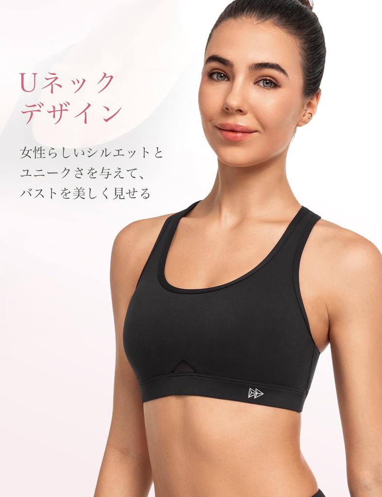 Yvette Sports Bra for Yoga Bra Black Women, Yoga, Non-Wired, Padded, Racerback, Stylish, Breathable, Wear, Bra, Top, M,