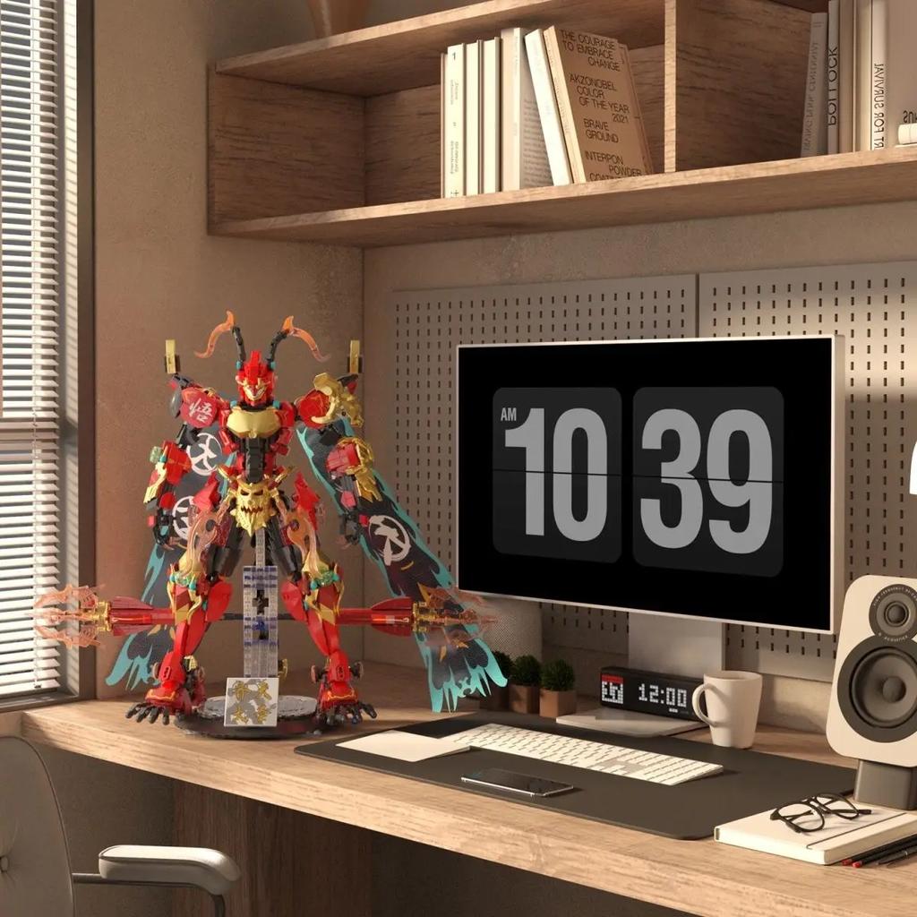 New Luminous Monkey King Mecha Robot Action Figure Building Blocks Children's Educational Toys Boys Holiday Gift Model