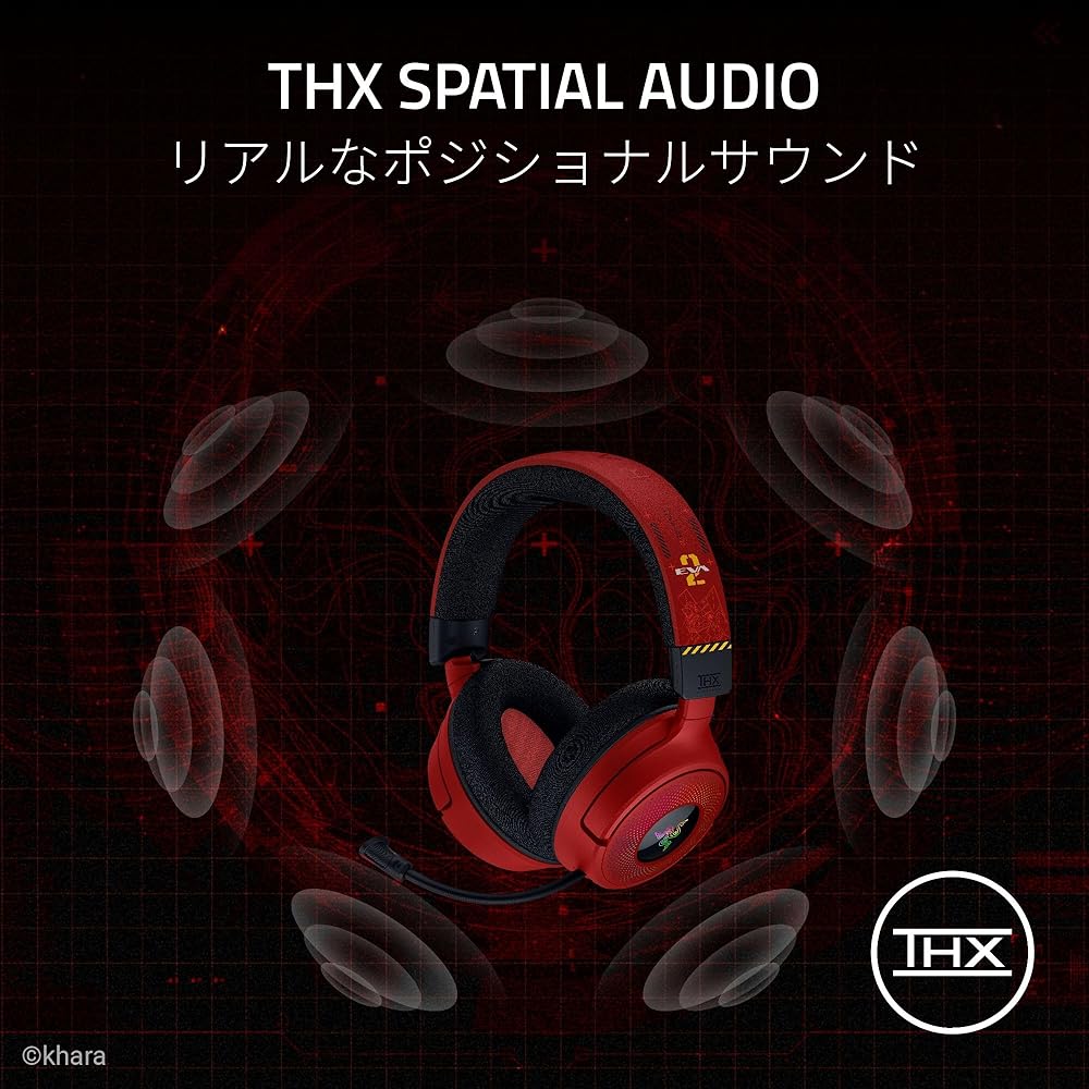 Razer Kraken V4 Evangelion Edition Gaming Headset 40mm Drivers HyperClear Microphone Wireless Bluetooth USB Connection
