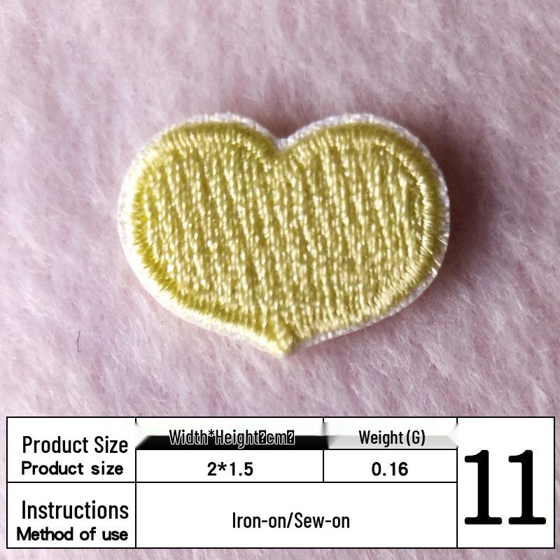 Na Yang Heart Embroidery Self-Adhesive Patch for DIY Clothing and Decoration
