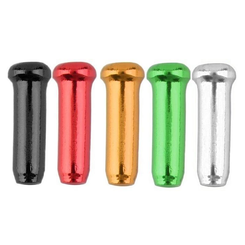 50 Pcs Road Bike Cable End Caps Aluminum Alloy Cable End Crimps Brake Shifter Cable End Tip Durable Shifter Cable Ends