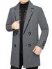 2025 Men's Mid-Length Woolen Down Jacket with Scarf Collar for Autumn/Winter