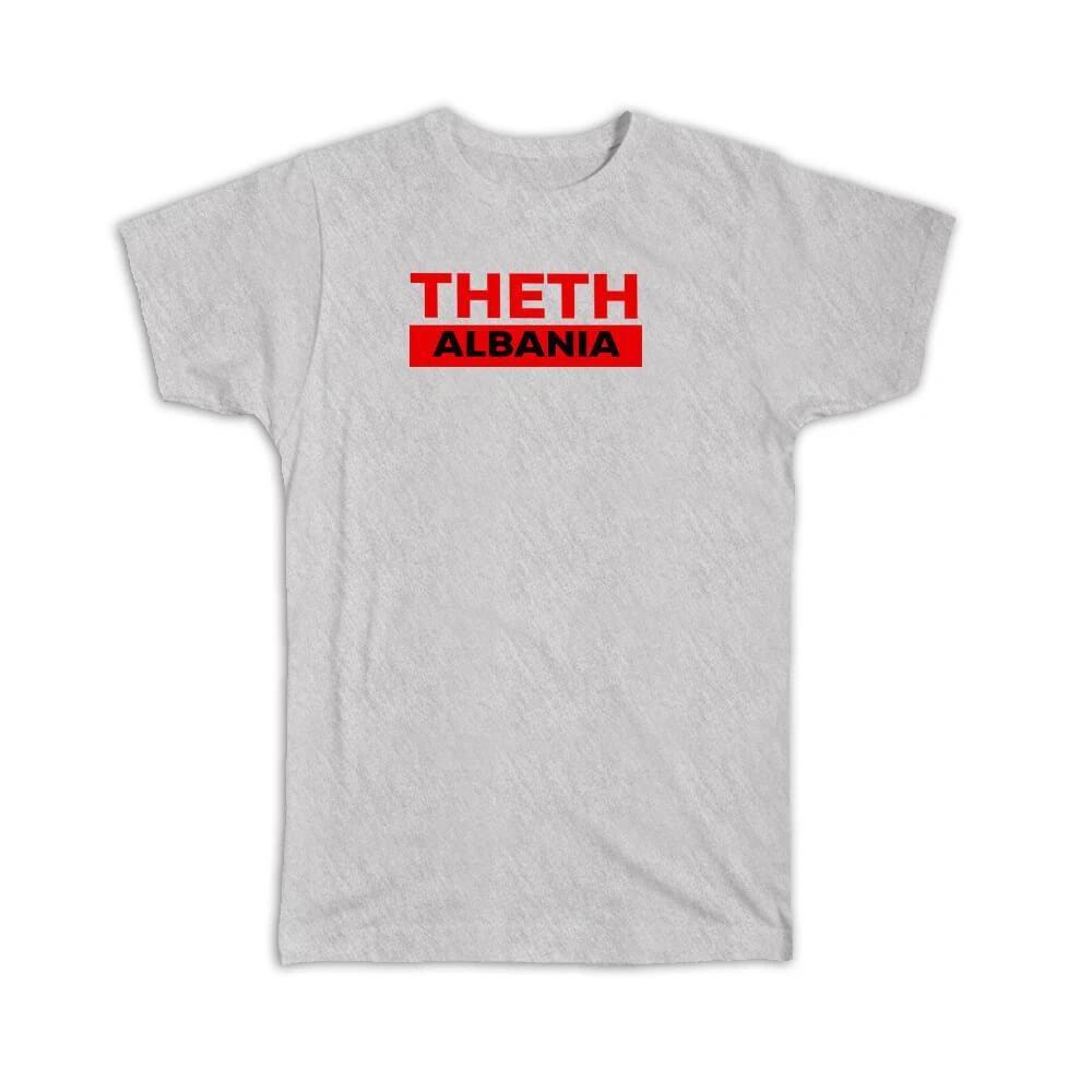 Gift T-Shirt : Theth Albania Albanian Stripe S