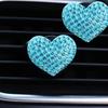 Car Air Outlet Perfume Clip Heart-shaped Rhinestone Car Air Conditioning Air Vent Decoration Perfume Clip Auto Accessories