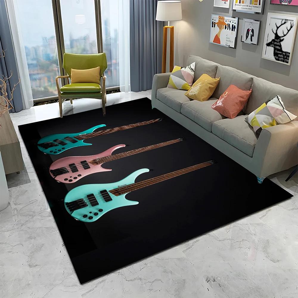 Electric Guitar 3D Classical Guitar Carpet Rug for Home Living Room Bedroom Sofa Doormat Decor,kids Area Rug Non-slip Floor Mat