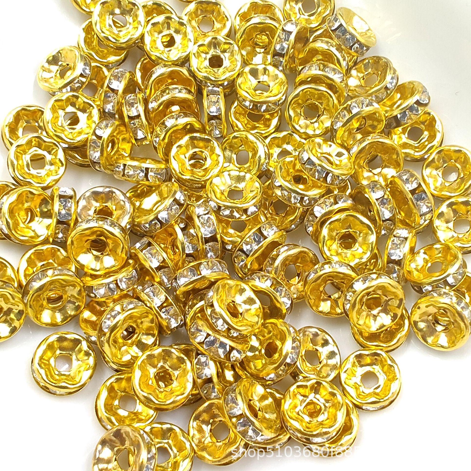 

Серебряные и позолоченные бусины-разделители с бриллиантами для браслетов и аксессуаров DIY.