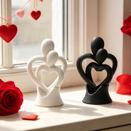 Hugging Couple Statue, 3D Printed Romantic Lover Figurine for Bedroom, Desk, TV Stand, Home Decor, Wedding Valentine's Day Gift for Wife, Husband