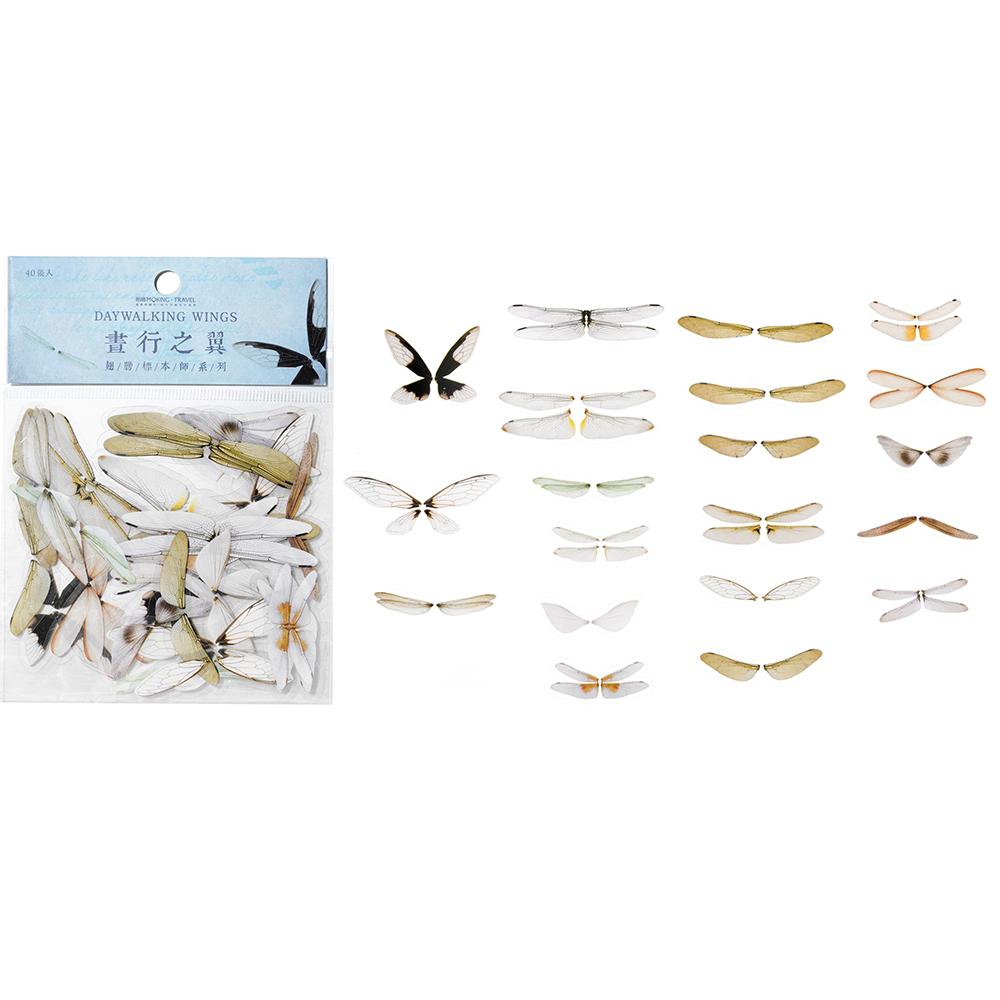40Pcs/Bag Colorful Butterfly Stickers PET Transparent Decorative Epoxy Resin Fillings for DIY Epoxy Resin Crafts Book Decor