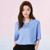 Li Ning SS22 Cherry Blossom Series Cotton Crew Neck Loose Short Sleeve T-Shirt Women T-Shirt Blue AHSS924-2