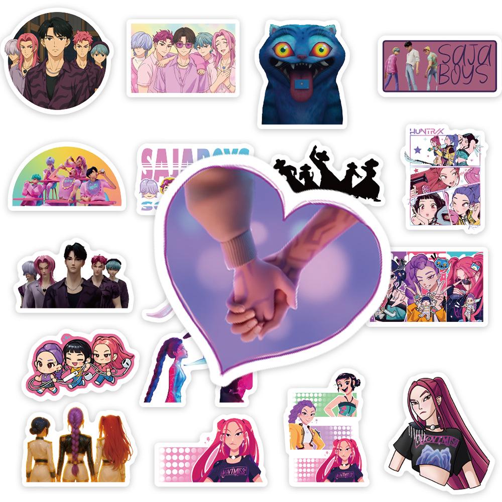 K-Pop Demon Hunter Girl Group Samolepky: Kreativní, Dvourozměrný, DIY Scrapbook, Vodotěsný, 74 kusů.