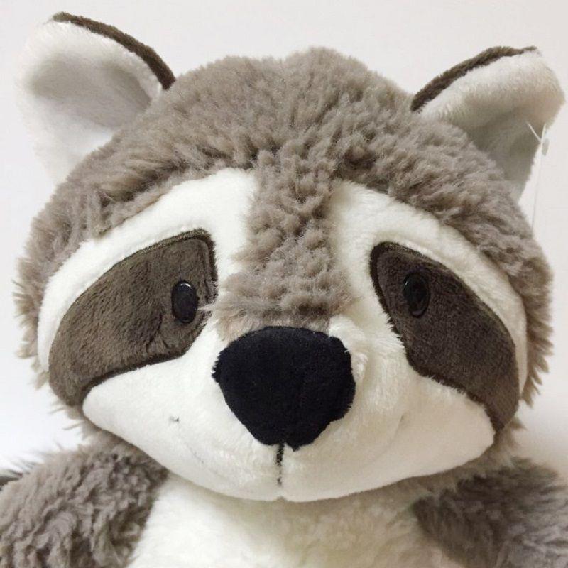 Adorable Big Tail Gray Raccoon Plush Doll Soft Stuffed Animal For Childrens Gift