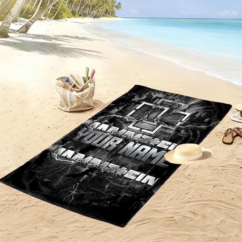 Name Custom German-language Band Print Beach Towel, Large Soft Quick Dry Towel for Beach Camping Swimming