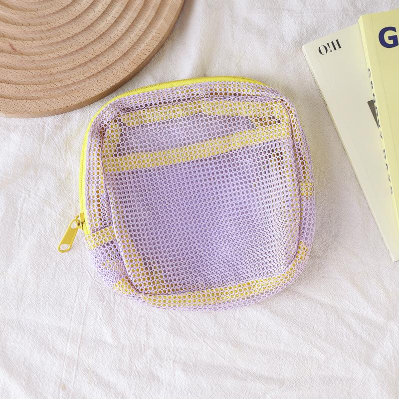 Mesh Makeup Bag Mesh Cosmetic Bags Beach Bag Travel Toiletry Pouch Mini Cute Makeup Cosmetic Travel Toiletry Purse Bag Traveling