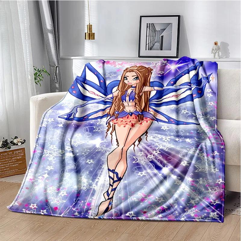 Butterfly Fairy Winx Club Ballet Girl Soft Plush Blanket,Flannel Blanket Throw Blanket for Living Room Bedroom Bed Sofa Picnic