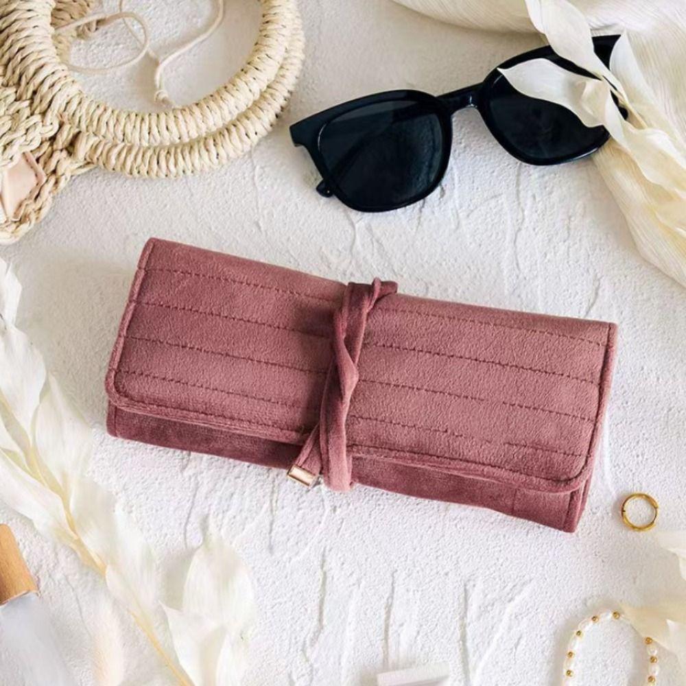 Lace Up Jewelry Storage Bag Bracelet Necklace Velvet Jewelry Holder  Outdoors