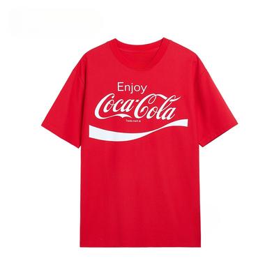 Trendiges Mode Coke Einfaches Buchstabenlogo Rot Luxuriöses Lässiges T-Shirt Herren und Damen Luxusmarke Top