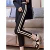 Mm Autumn Stripes Cropped Fat Sister Stretch Sports Pants