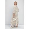DIMANAF 2024 New Summer Women Long Knitted Dress Sleeve Basic Fashion Lace Dresses Casual Loose White