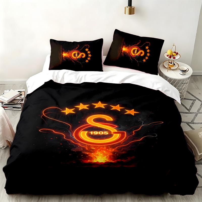 Galatasaray 3pc set Perfect for bedroom use Comfortable bedding set includes a duvet cover and two pillowcases Ideal birthday or Christmas gift