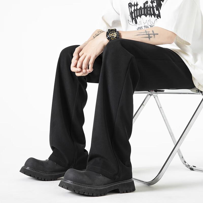 SWAMP AREA Herren Fließende Gerade Mikro-Ausgestellte Lässige Anzughose KS075