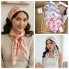 Breathable Small Square Scarf Lightweight Square Handkerchief Elegant Printed Silk Scarf  Women