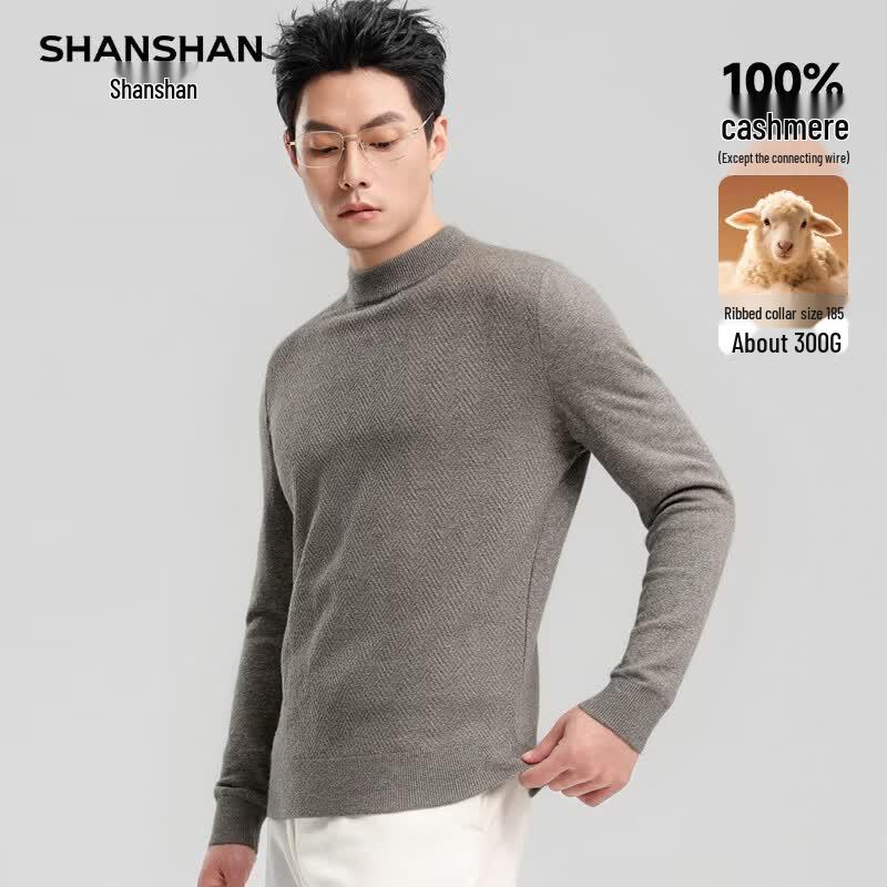 SHANSHAN Men's 100% Cashmere Crewneck Sweater
