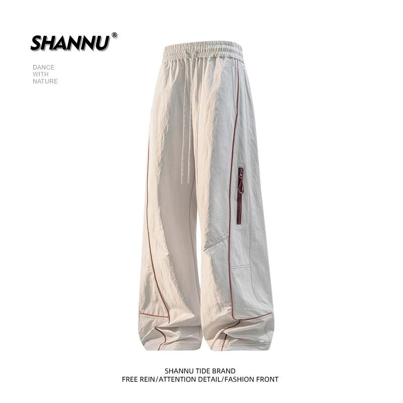 SHANNU Men s Summer Thin Outdoor Cargo Wide-Leg Pants L