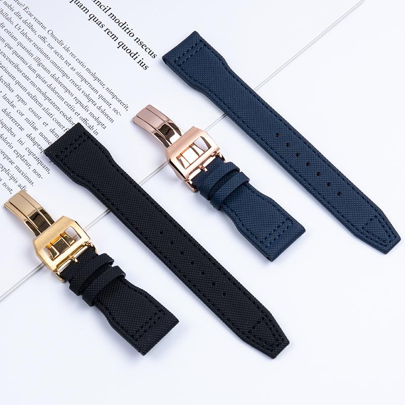 21mm 22mm Quality Fiber Canvas Nylon Watchband For IWC Strap Pilot SPITFIRE MARK 18 Portugieser Portofino TOP GUN IW3777 Belt