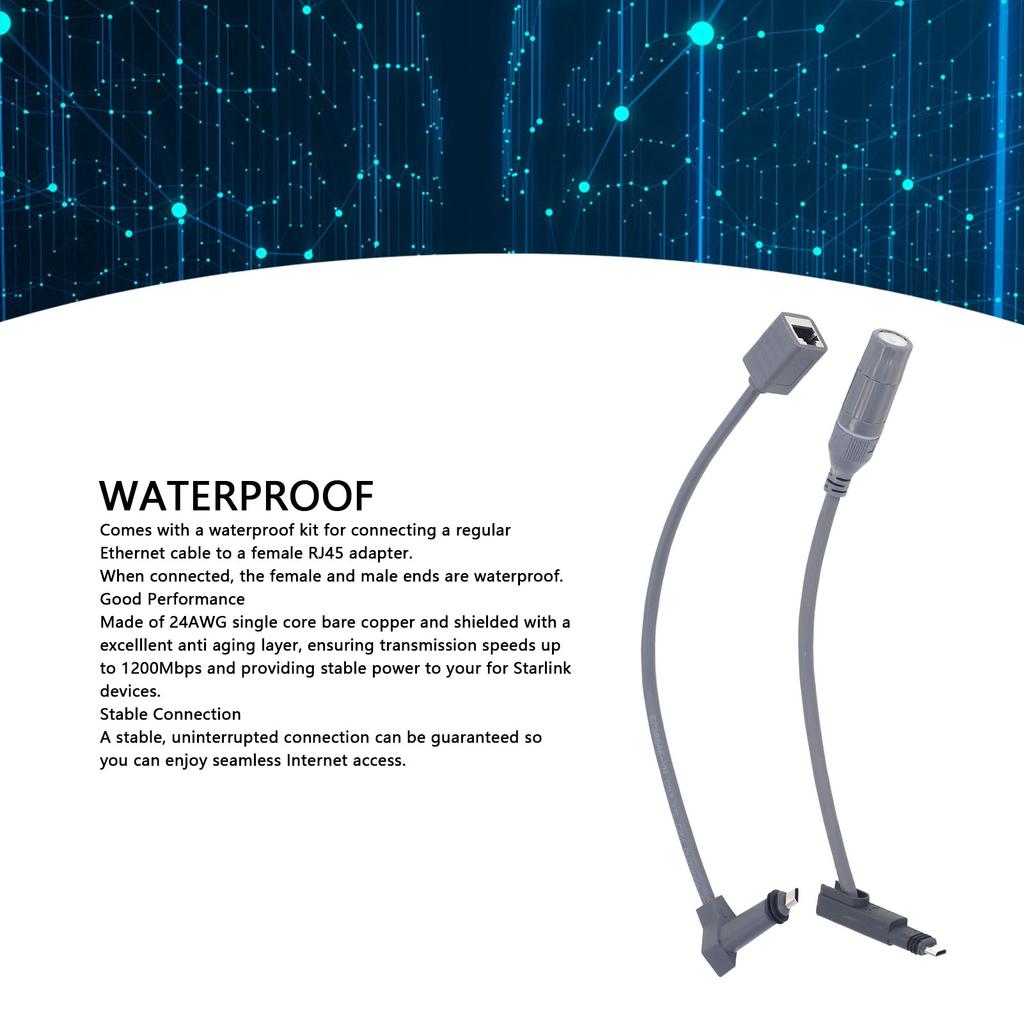 For Starlink SPX Plug To RJ45 Adapter Rubber and Copper 24AWG Single Core SPX To RJ45 Adapter for Starlink Gen 2