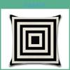 Elegant Black White Geometric Waves Cushion Cover For Home Bed Decoration