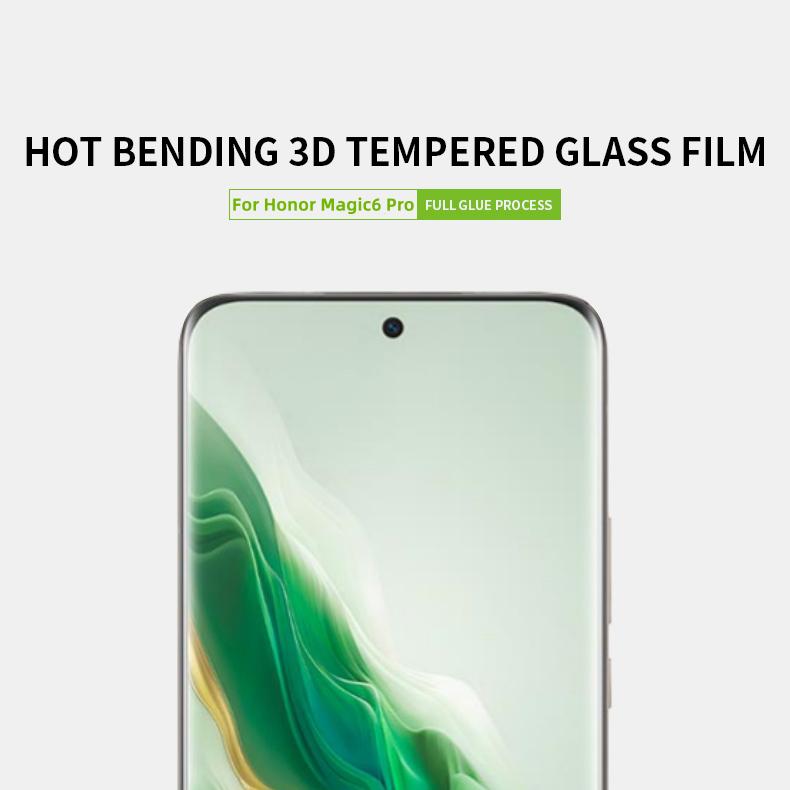 PINWUYO For Honor Magic6 Pro 5G Anti-explosion 3D Hot Bending Screen Protector Tempered Glass Film