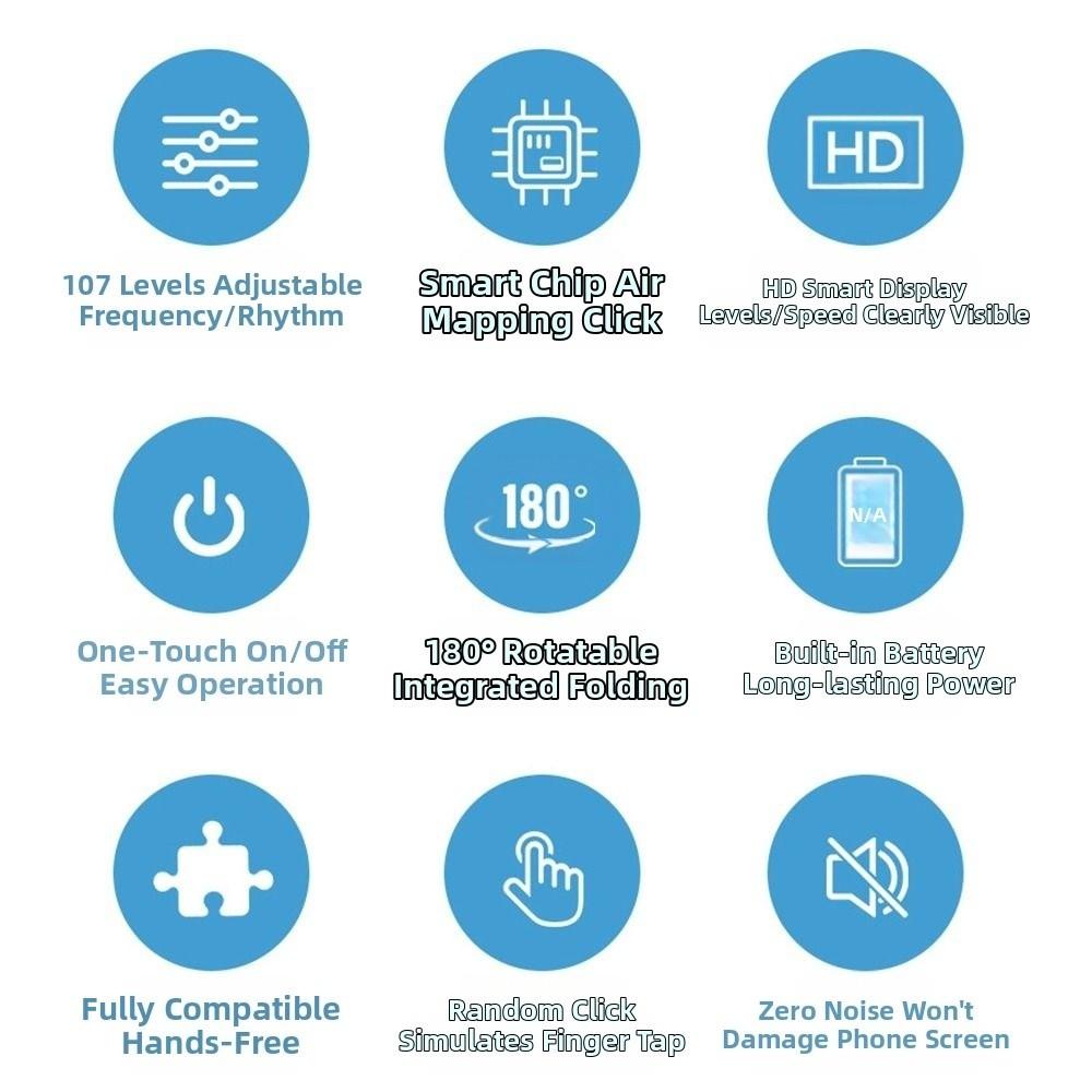 Portable Fast Click Auto Screen Clicker 107 Gears USB Mobile Phone Screen Clicker Physical Mini Finger Clicking Device for Phone