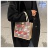 Karierte Canvas Hand-Leinentasche