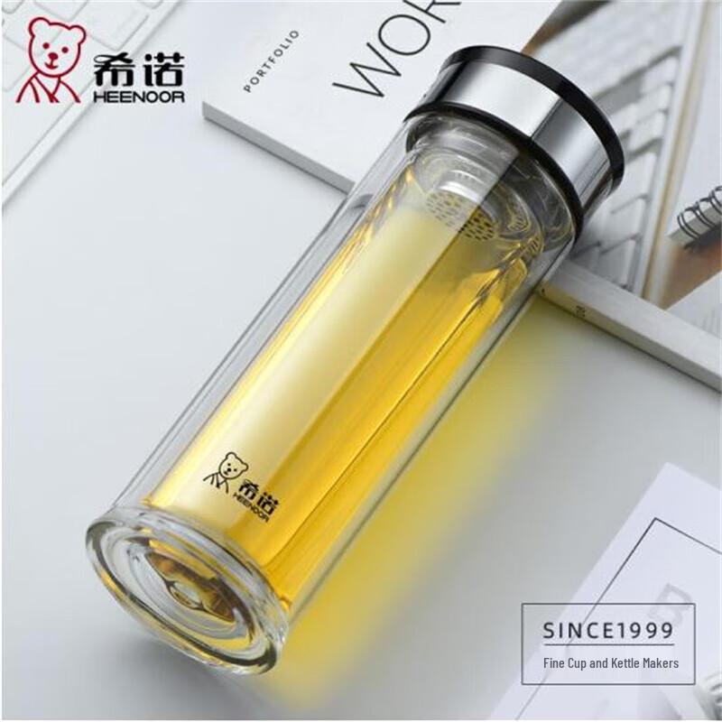 XINUO Double-layer Insulated Glass Tea Cup, 310ml