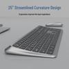 Silent Bluetooth Wireless 2.4G Ergonomic Curved Keyboard for Office