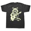 Raccoon Music Band Electric Acoustic Guitar Racoons T Shirts Birthday Gifts Mens Clothing Fashion Casual Loose Oversized T Shirt
