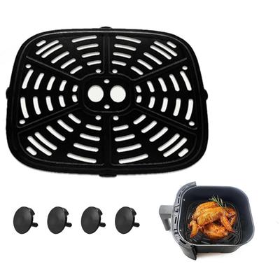 1 Satz Heißluftfritteusen-Grillplatte mit Heißluftfritteusen-Gummipuffern 24*24cm für Holstein Housewares Heißluftfritteuse, Ersatzteile für Grillpfannen