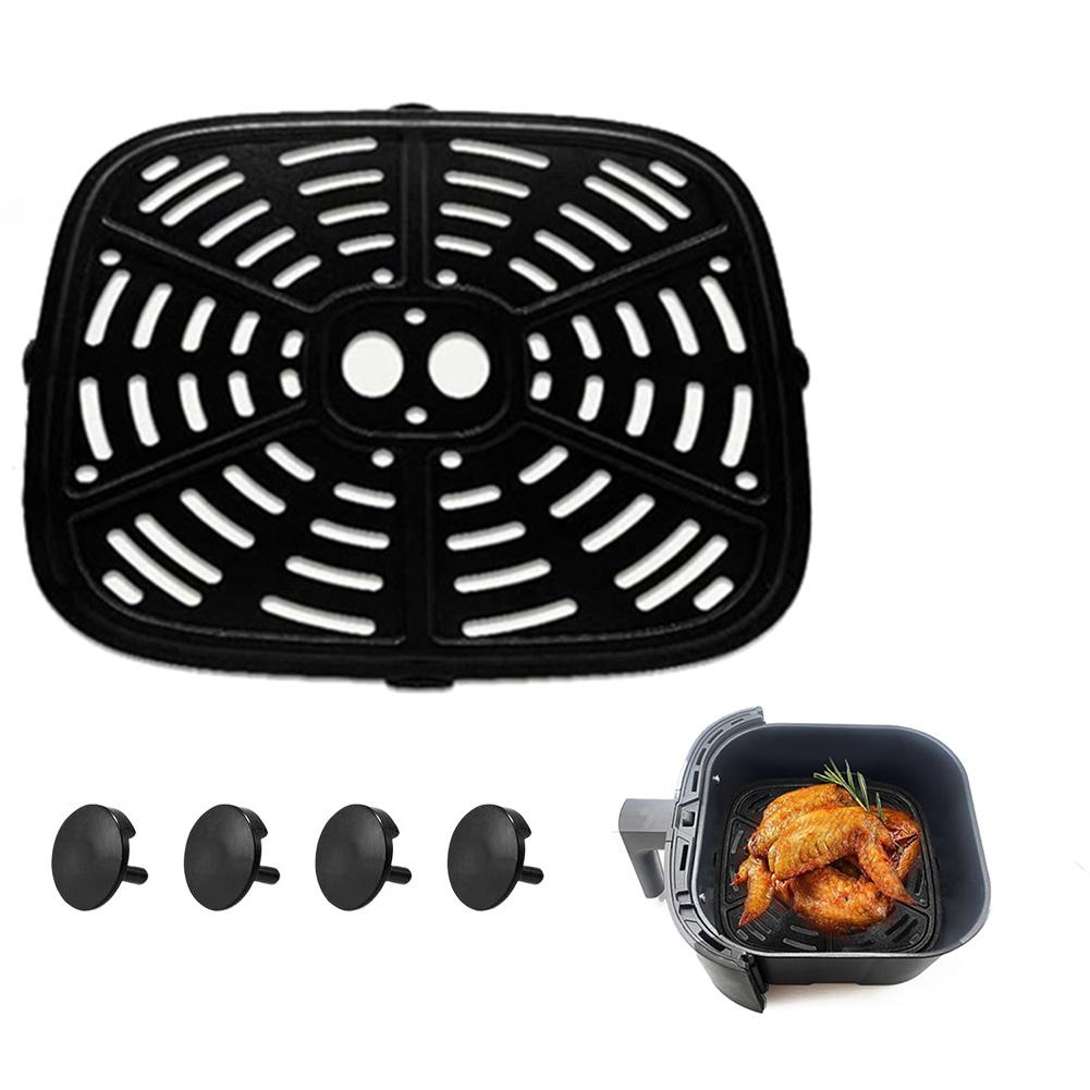 1 Set Air Fryer Grill Plate With Air Fryer Rubber Bumpers 24*24cm For Holstein Housewares Air-Fryer,Grill Pans Replacement Parts