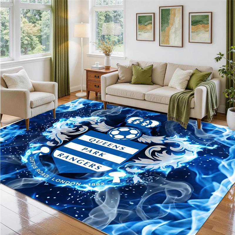Queens Park Rangers Football Design Crystal Velvet Rug Soft Decorative Mat for Bedroom Entrance