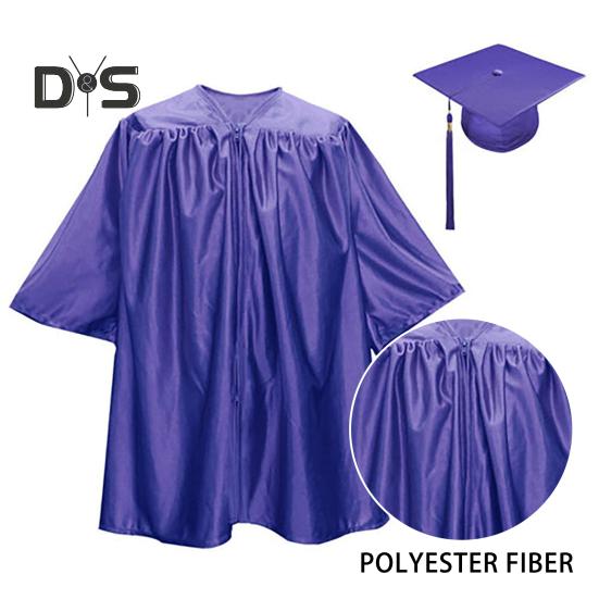 1 Set Unisex Kinder Abschlussrobe Hut Set Frontreißverschluss Lose Quaste Jahresschild Schüler Kindergarten Abschlusszeremonie Talar Kappe Quaste Set