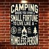 Casual Appeal Rustic If IM Drunk ItS My Camping Friends Fault Metal Sign  Durable Aluminum Wall Decor with Vintage Desi