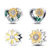 Sunflower Peach Heart Beads Copper Plated For Charms Copper Plated Original Bracelet For Jewelry Making