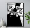 Modern Black White Fashion Women Doberman Spaniel Champagne Luxury Poster Canvas Paintings Wall Art Pictures Home Decor