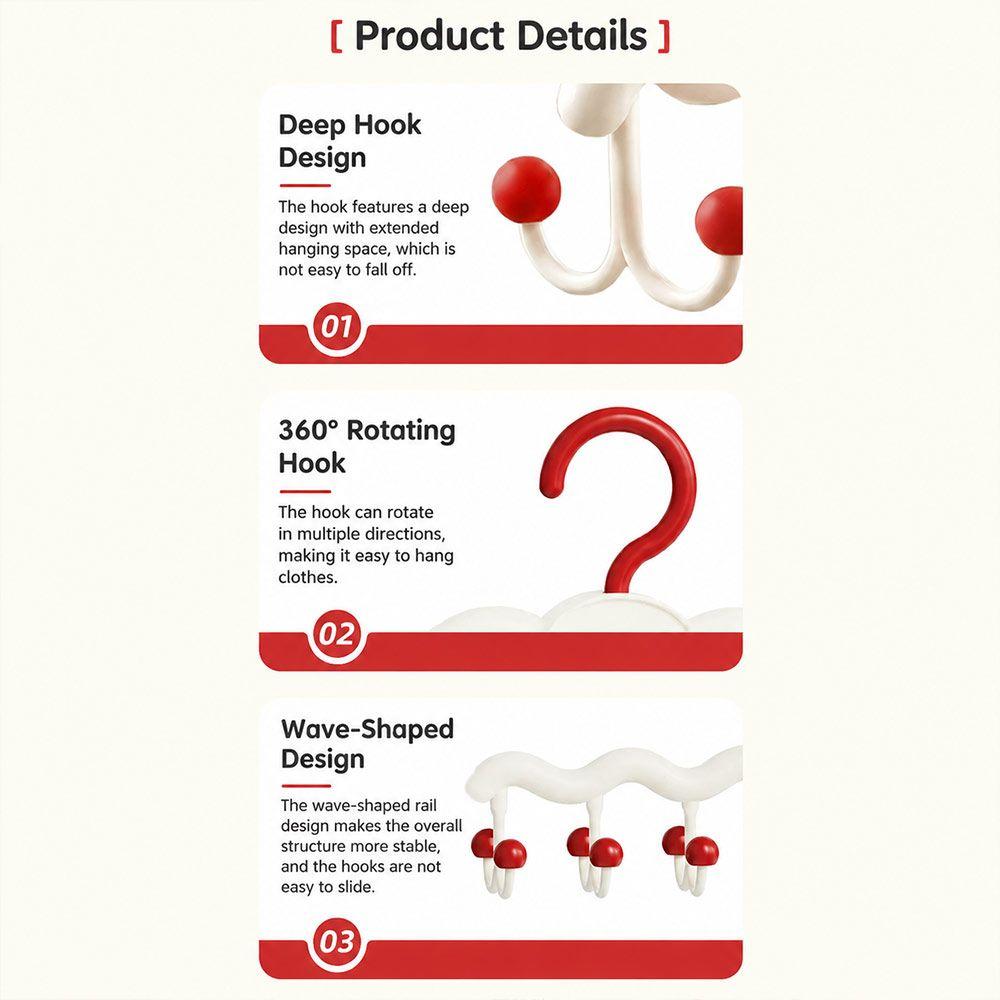 Foldable Wall Hook Rack Wave Shaped Multifunctional Storage Rack New Hanger Rack Lingerie