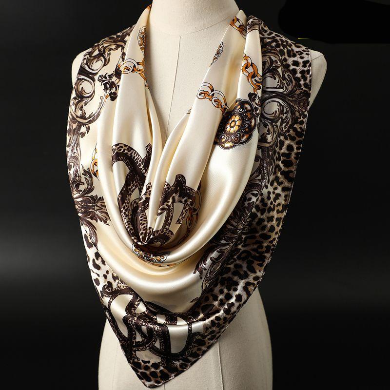 Vielseitiger Frühlings- und Herbstmode Dünner eleganter Damen-Seidenschal Atmungsaktiver Halsschal für Outdoor