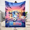 Bluey's Soccer Science Fun Customize Your Name Blanket Lightweight Customizable Blanket Ultra-Soft Perfect for Bedding Chair Office Seaside