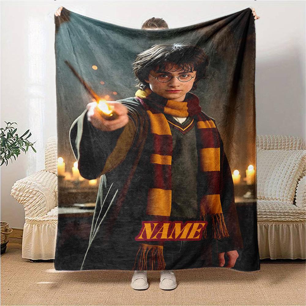Custom Name "Harry Potter Magical Journey" blanket for Couch & Bed, Plush Cozy Fuzzy Blanket Super Soft & Warm Blankets for Fall and Winter. 0908102